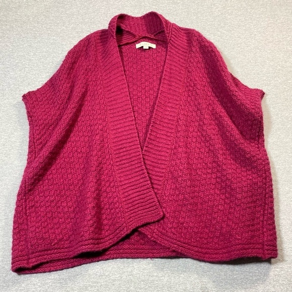 Ann Taylor Loft Women's S Cranberry Open Sweater Sleeveless Vest Wool Blend Warm - Picture 8 of 10